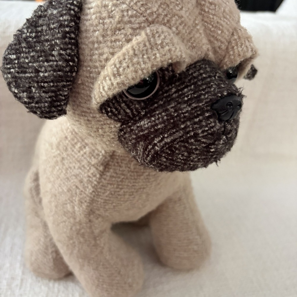 Aurora‎ Pug Puppy Dog Plush Stuffed Animal Lovey Soft Rare Tan Brown Small